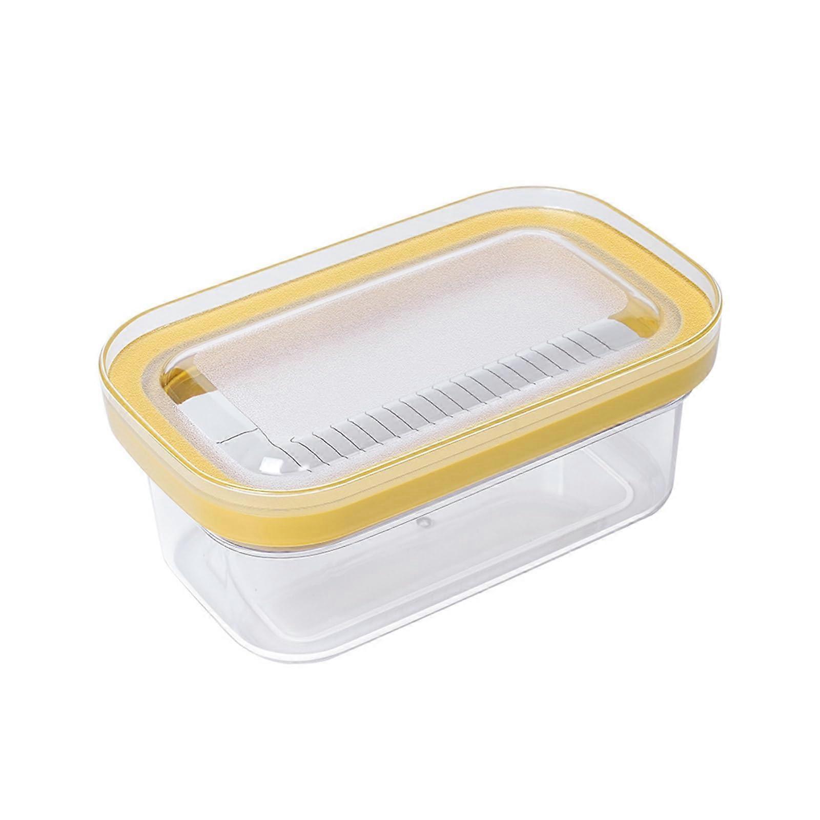 Butter Dish With Cutting Lid Oversized Block Cheese Storage And Portion Control Container For Seasonings