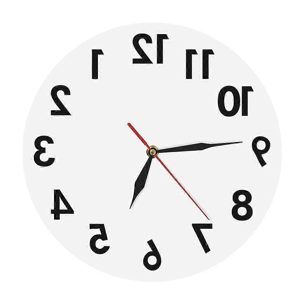 Reverse Counter Wall Clock Modern Countdown Counter Clockwise Wall Clock, White, Diameter 30cm