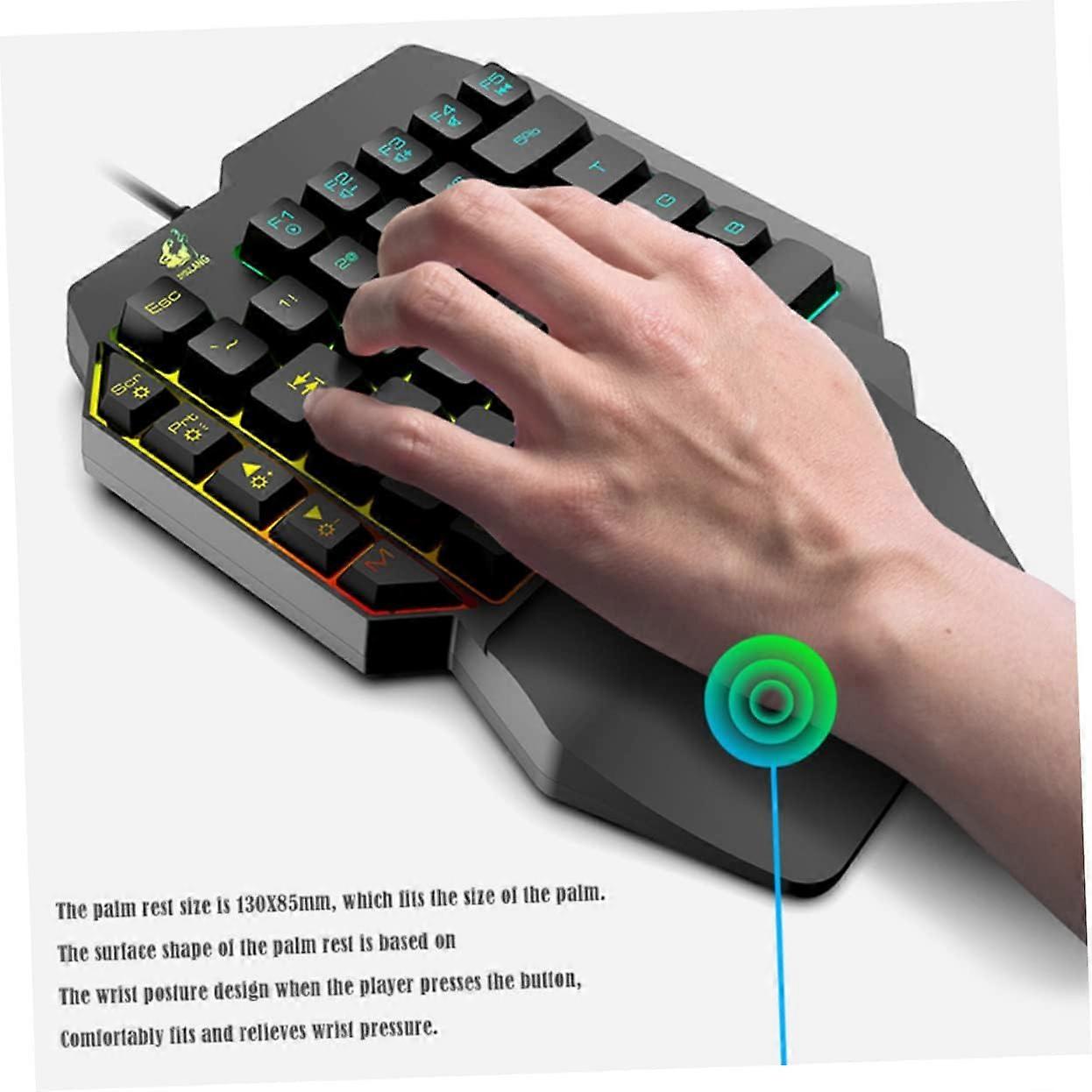 Onehanded Backlight Gaming Keyboard And Mouse Set For PC Gaming, Ergonomic Design, Sturdy Material, Easy To Use