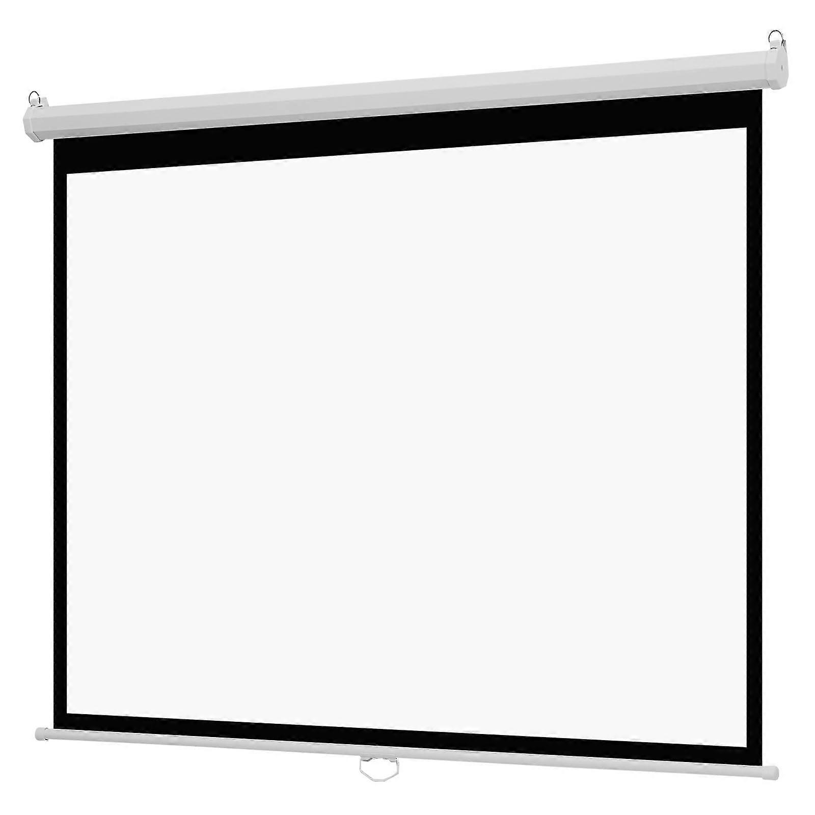 Manual Projector Screen, 1829 mm 4:3 4K 1080 HD Retractable Pull Down Projector Screen with Pull Rope