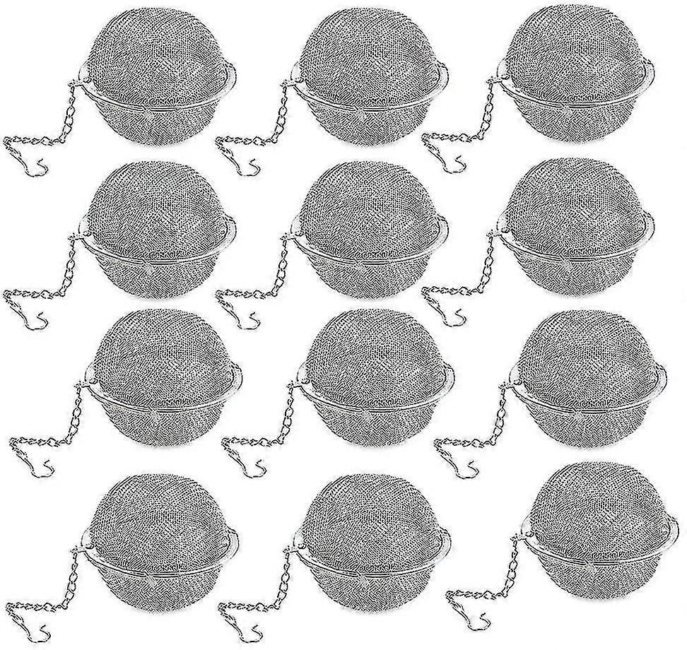 12pcs Stainless Steel Tea Ball Mesh Tea Infuser Strainers Premium Tea Filter Tea Interval Diffuser With