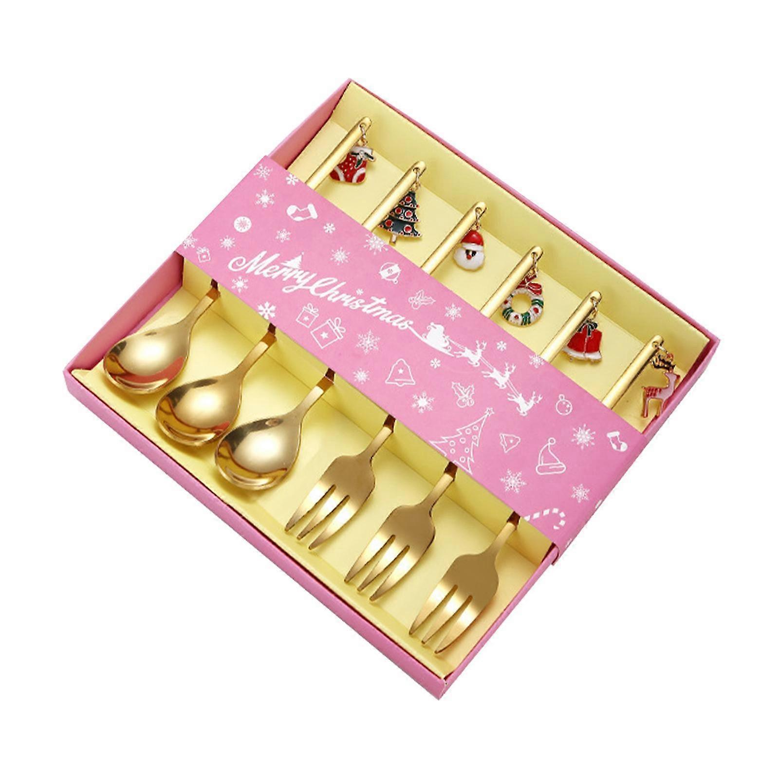 Christmas Spoons Forks Set Multipurpose for Christmas Daily Use Restaurant