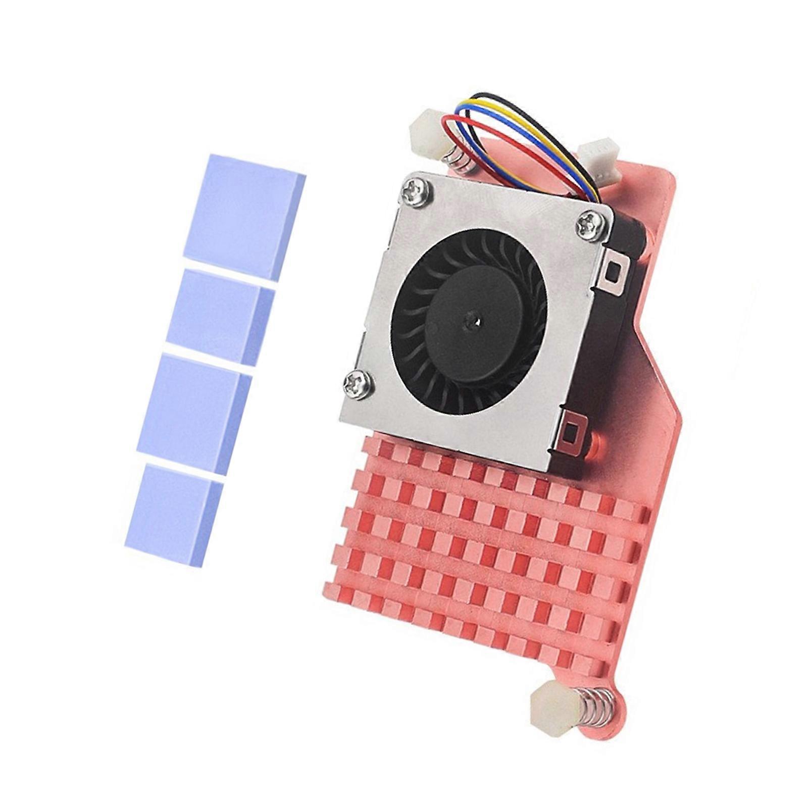 Active Cooling Fan Full Copper Heatsink Cooling Fin Adjustable PWN Fan for RPI5 Radiator Multicolor