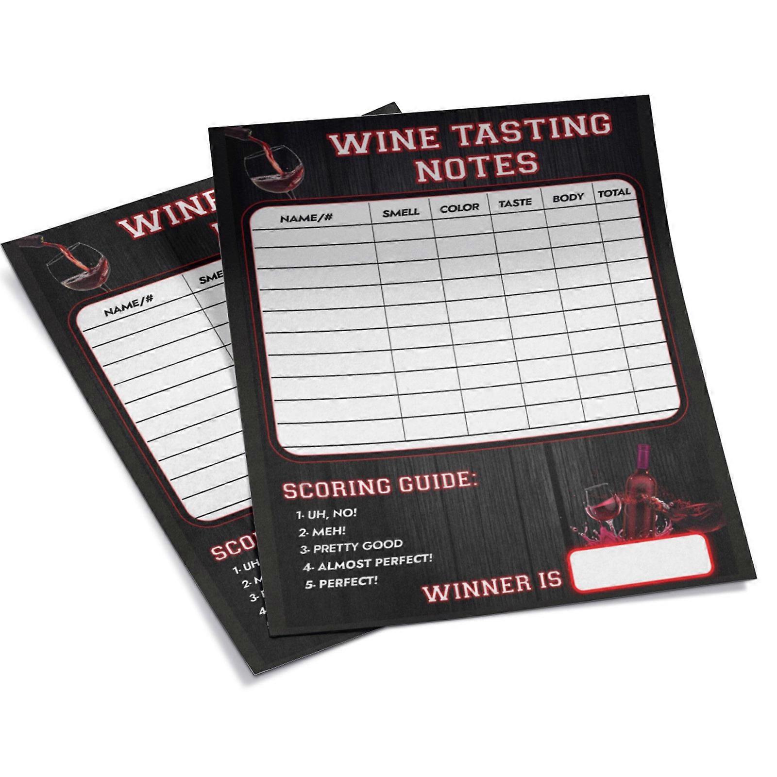 Pack of 3 Wine Tasting Scorecards Convenient and Portable for Parties and Events Multicolor