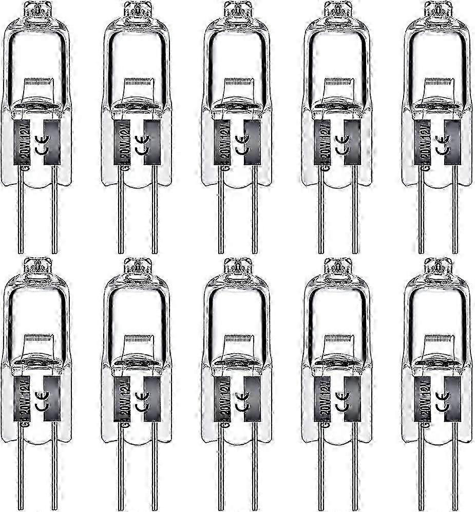 12V G4 Halogen Bulbs 10W Warm White Dimmable 2-Pin 10-Pack