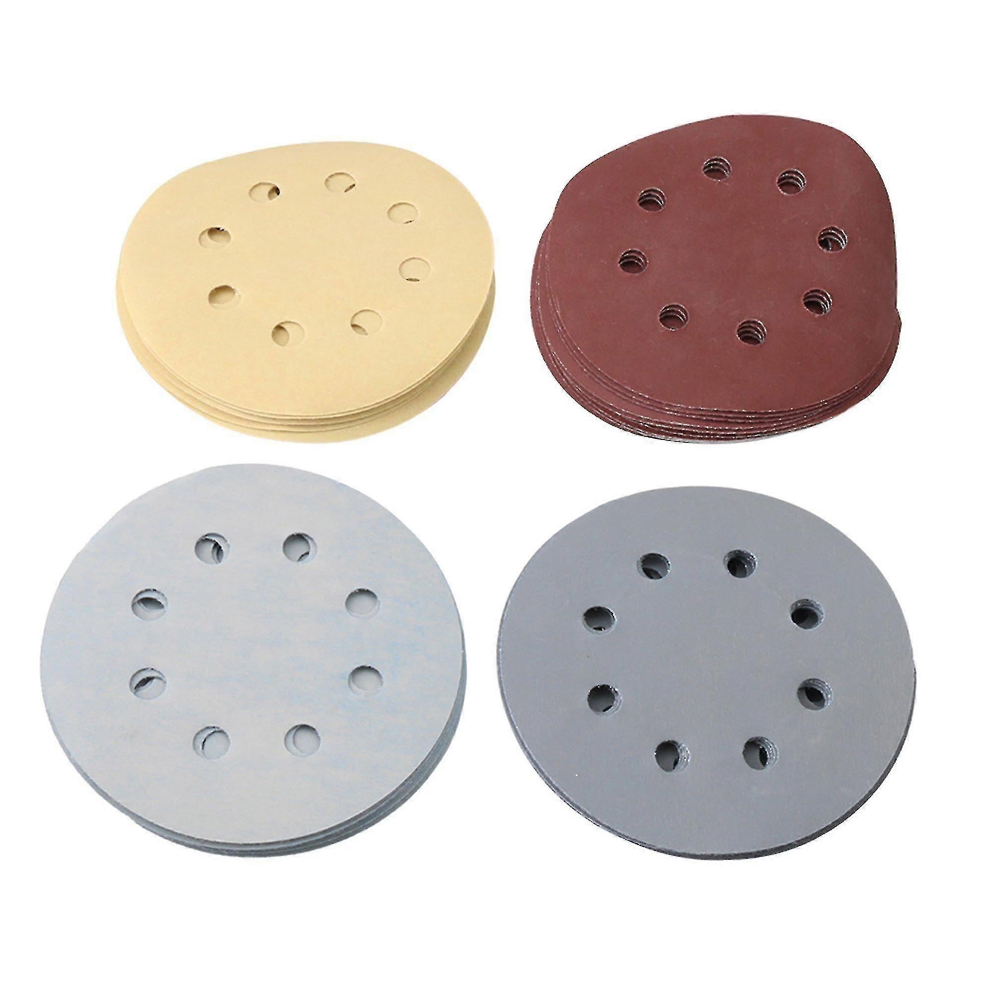 50pcs 5 polegadas 8-hole 1500/2000/3000/5000/7000 Grit Sanding Disc Sandpaper Kit C