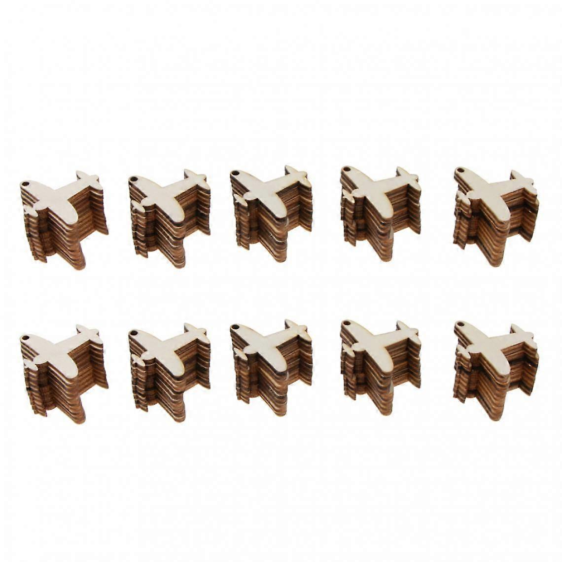 100pcs Avión en blanco Madera cortada regalo Embellecimientos