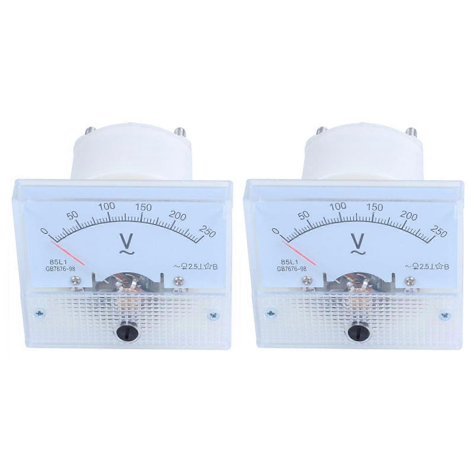 2X Analog 85L1 AC 250 V Panel Meter Voltmeter Measuring Device Installation Equipment