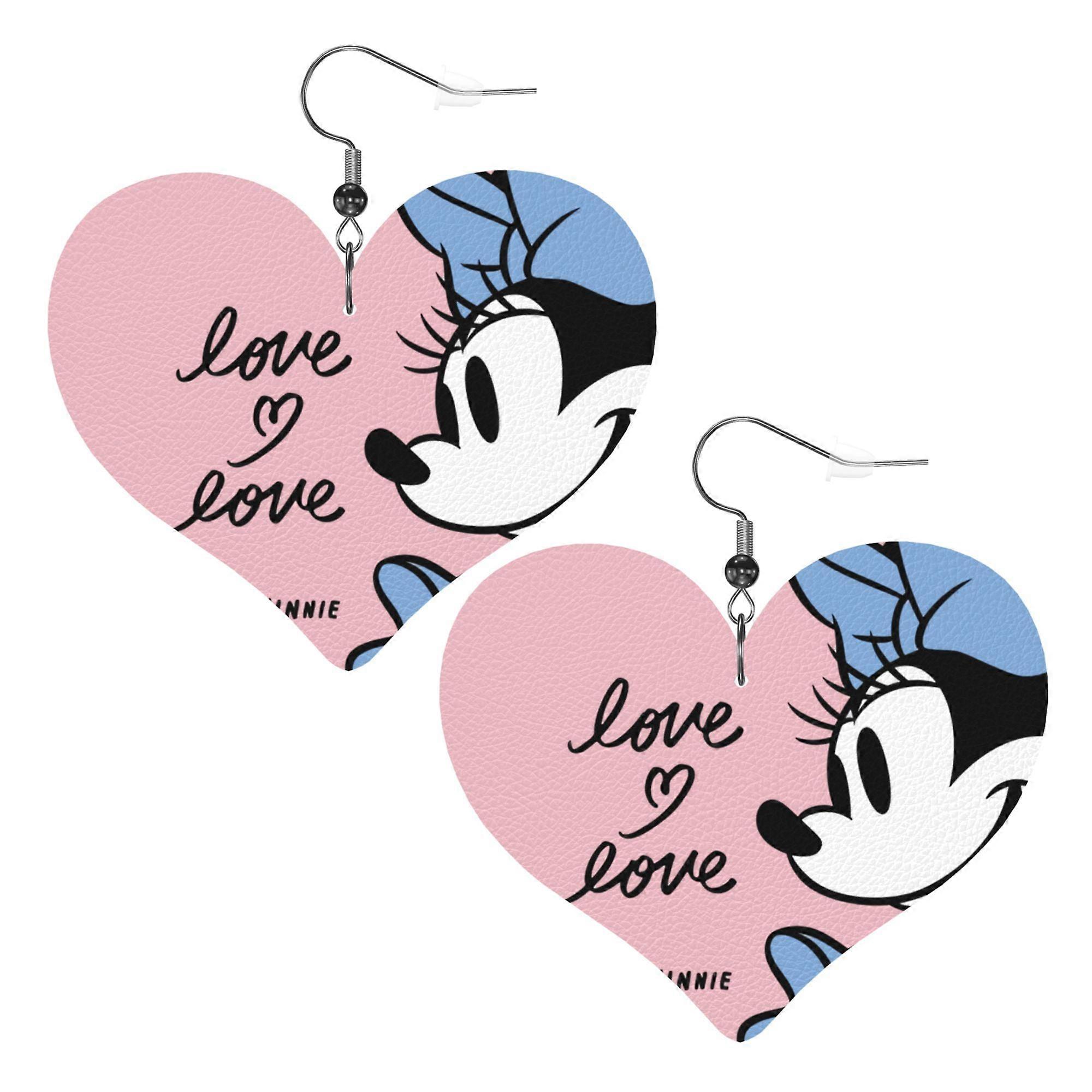 Cartoon Mickey Mouse Leather Earrings Christmas Decorative Design Faux Leather Earring Lightweight Dangle Drop Earrings for Women