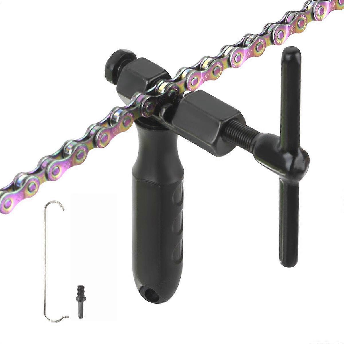 Bike Chain Breaker Cutter with Chain Hook and Replacement Pin, Bicycle Chain Repair Tool, Bicycle Chain Remove and Install Tool