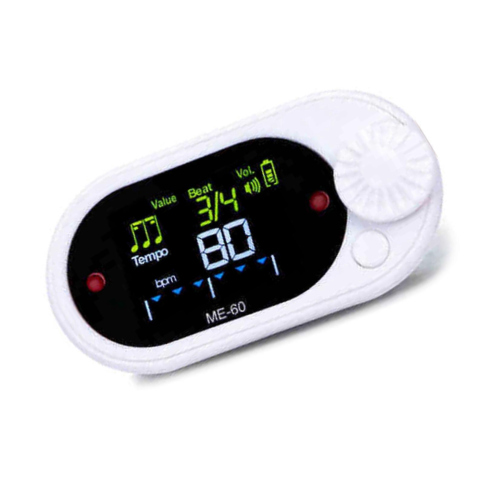 Small  Metronome  Quiet Metronome with Back Clip Beat Trainer Exercise Metronome Device ABS Texture  White
