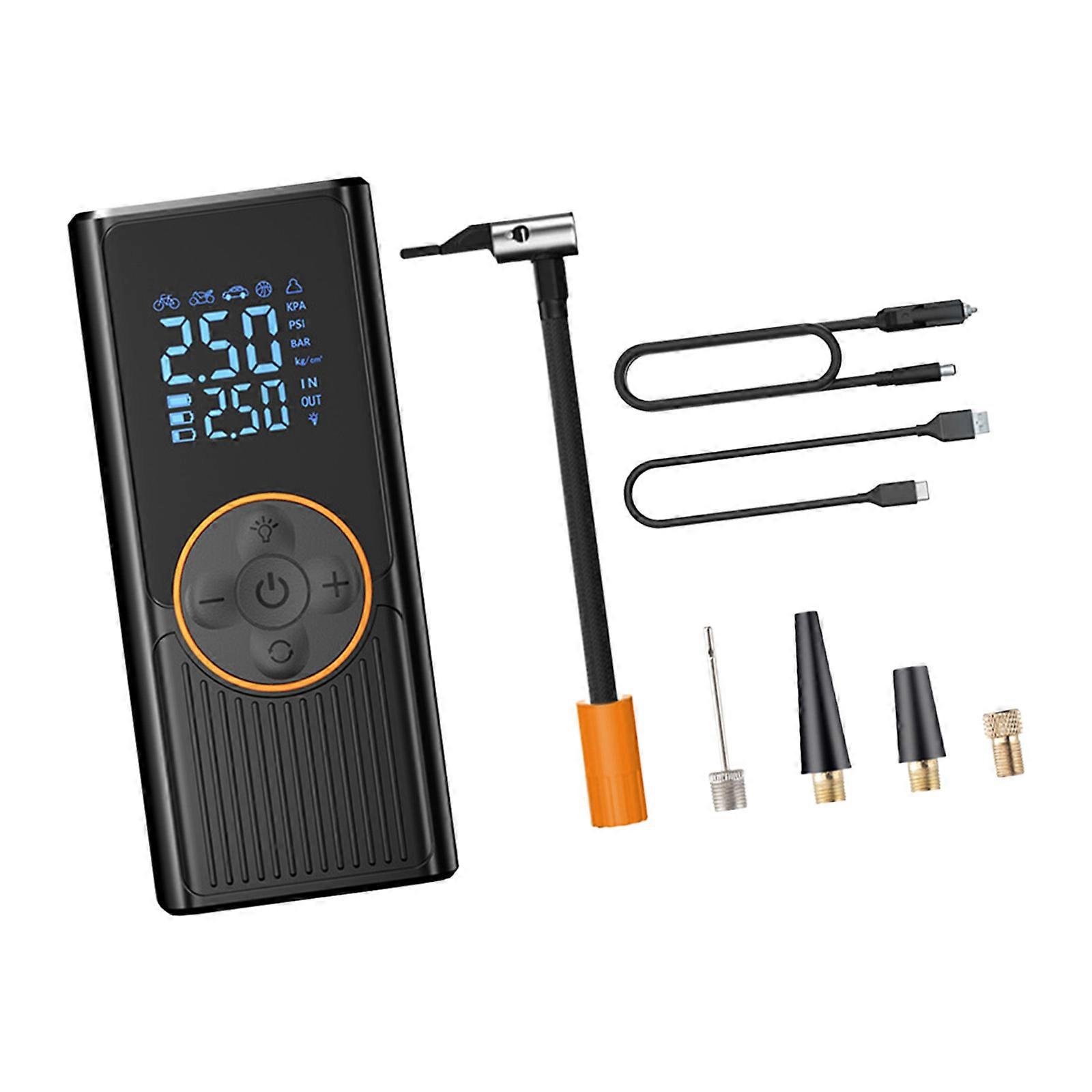 Inflator With Wireless Charging Build In LED Light Automatic Pressure Detection For Vehicle Bicycles Multicolor