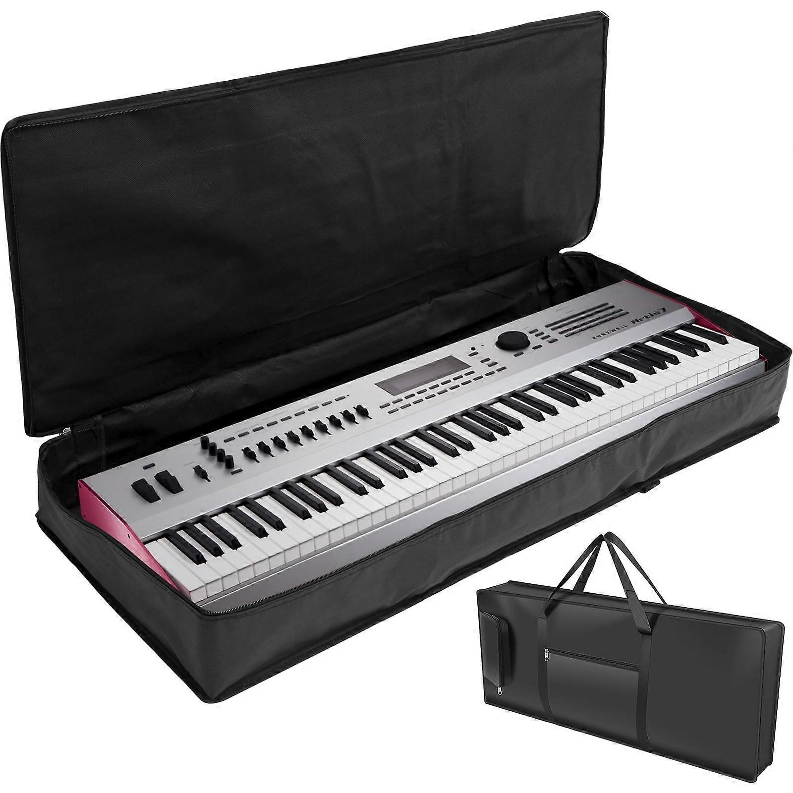 FUYGRCJ 61-Key Keyboard Gig Bag, Padded Case with Handle & Strap, 2 Side Pockets, 420D Oxford Cloth for Digital Piano