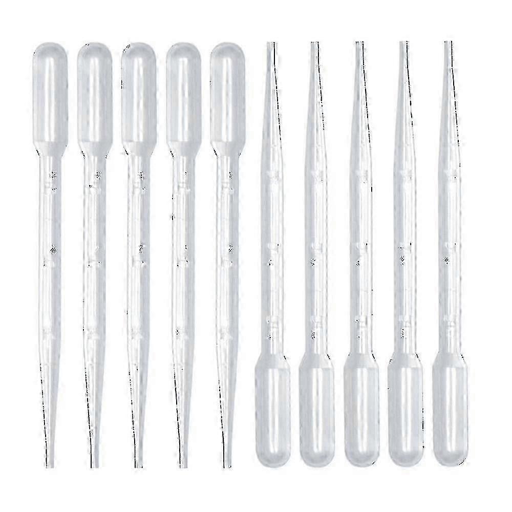 100pcs 3ml Disposable Graduated Pasteur Pipette Plastic Dropper Urine Straw Lab School Tools Pasteur Straw Dropper
