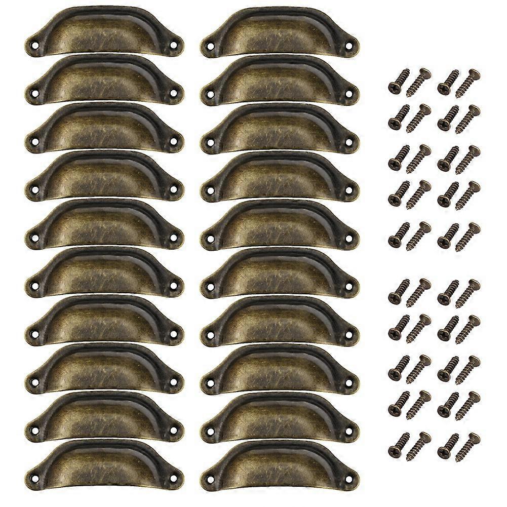 20PCS Antique Iron Drawer Knobs Pulls Handles - Vintage Kitchen Cabinets Furniture Wardrobe Pull Handle, B