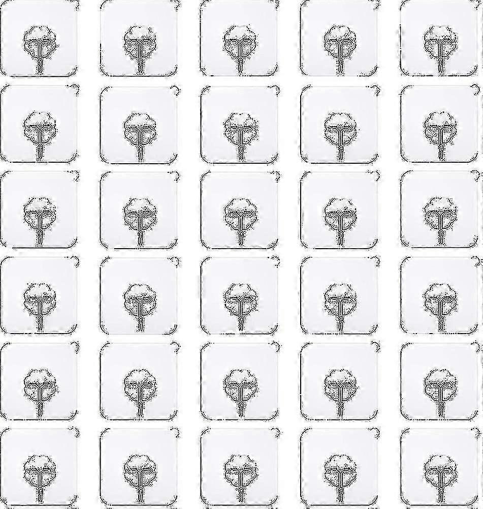 30 Pack Strong Adhesive Hooks 22lbs - Wall Hooks for Hanging Frames & Decor
