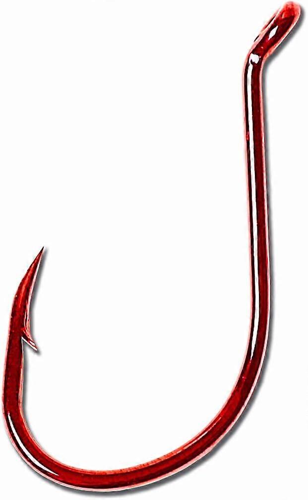 Eagle Claw  Long Shank Octopus Hook Offset Up Eye Barbed Size Medium Wire Hooks  Red   Size 2/0