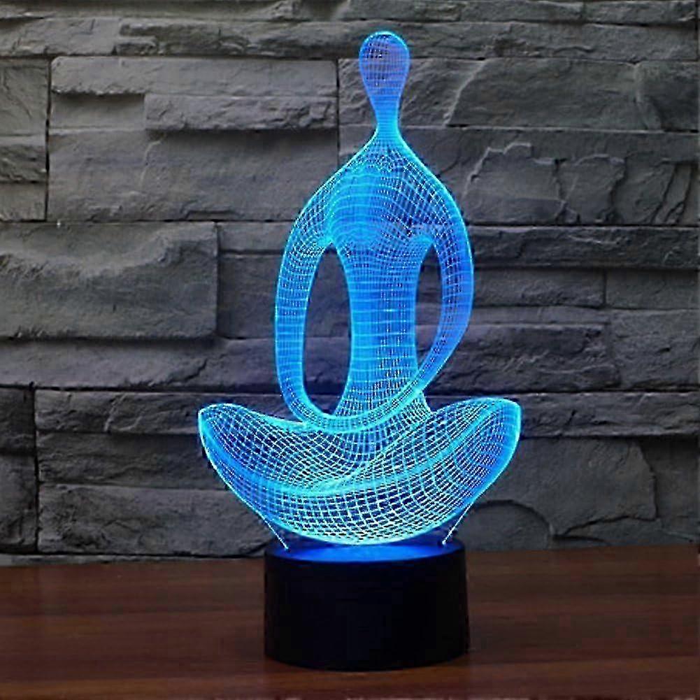 e LED 3D Lamp, 3D Optical Illusion Desk Lamp 7 Color Change USB Touch Switch Desk Night Light 3D Table Lamp for Kids Room Decoration (Yo