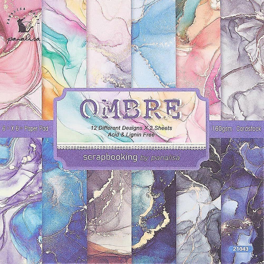 24Pcs Scrapbook Paper Pad Colorful Gilt Style Origami Paper Colorful Paper 6"6Single-Sided Colored Patterned Paper Decorative Craft Paper for Journal 