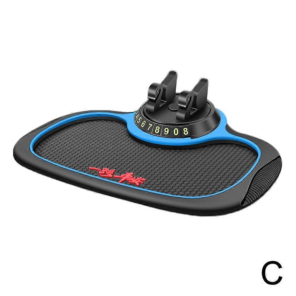 Multifunctional Car Anti-Slip Mat with 360° Rotating Phone Holder PVC Dashboard Organizer