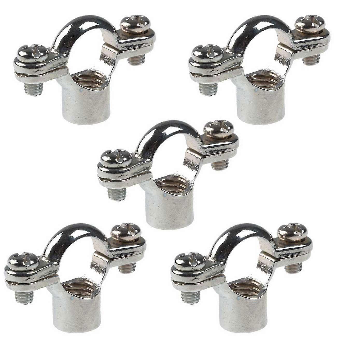 5 x 28mm Single Munsen Rings Clips Chrome Pipe Brackets M10 Thread