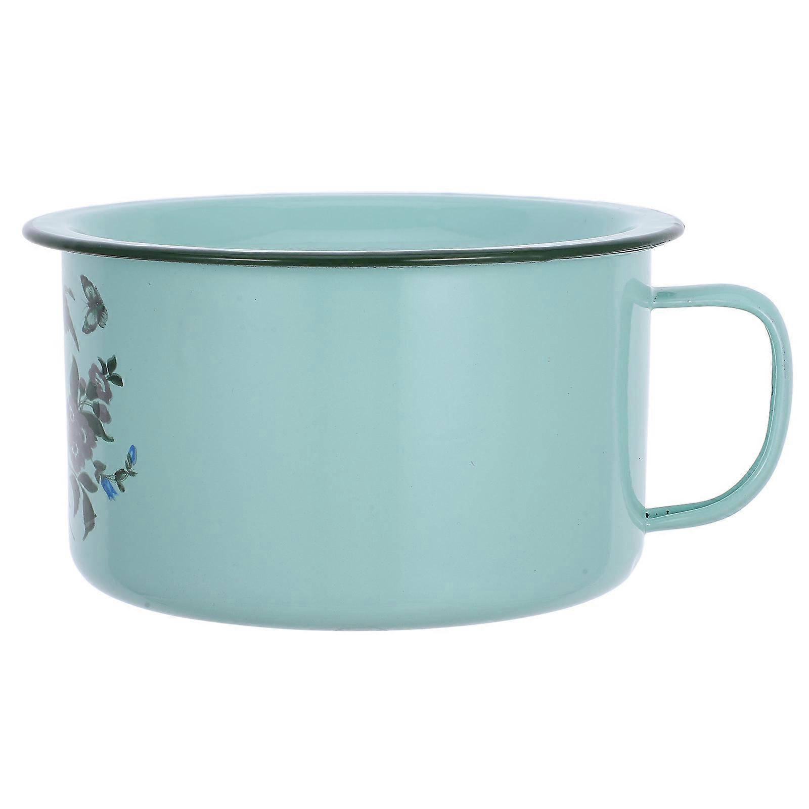 Classic Enamel Bowl for Lunch with Lid Retro Multi- Container