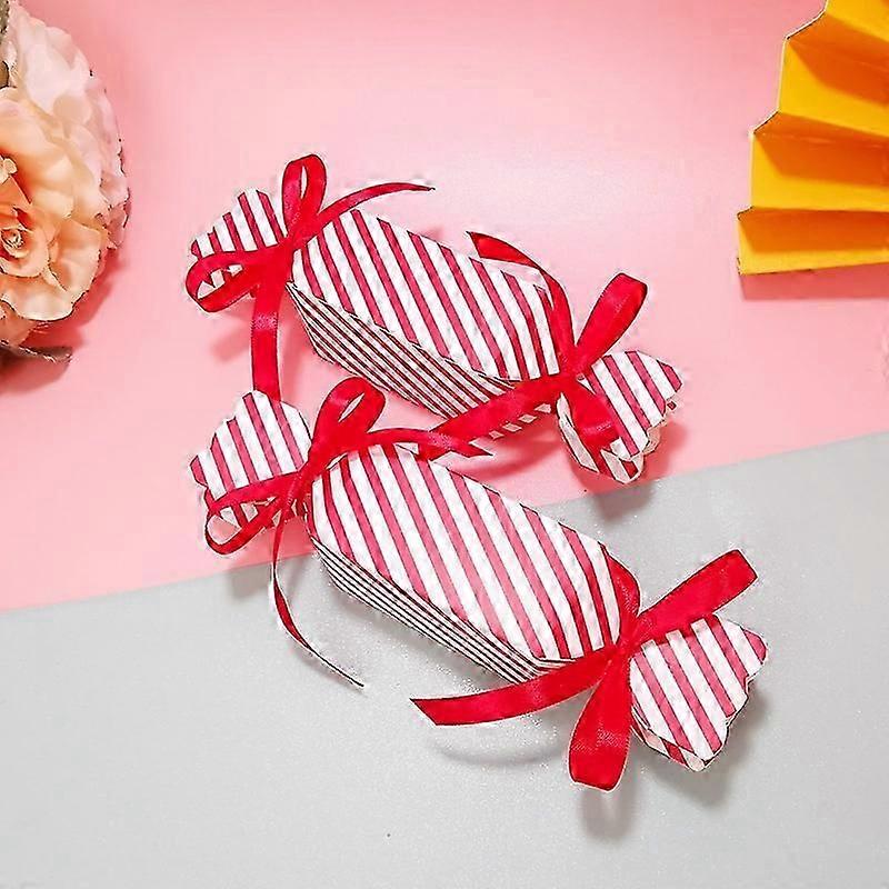 50pcs Candy Box Creative Stripes Paper Candy Box