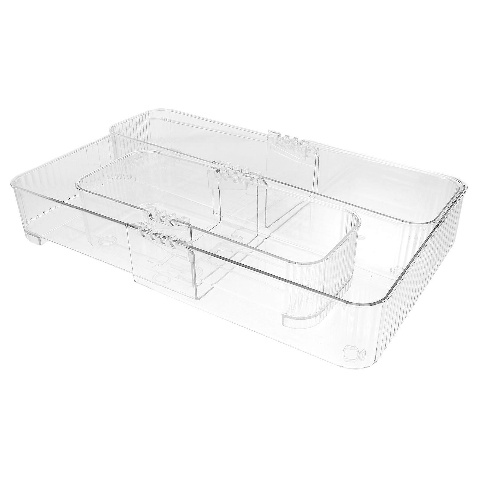 3Pcs Transparent Kitchen Drawer Organizer Trays For Home Organization Rectangular Shape Made Of PET With Space-saving Design