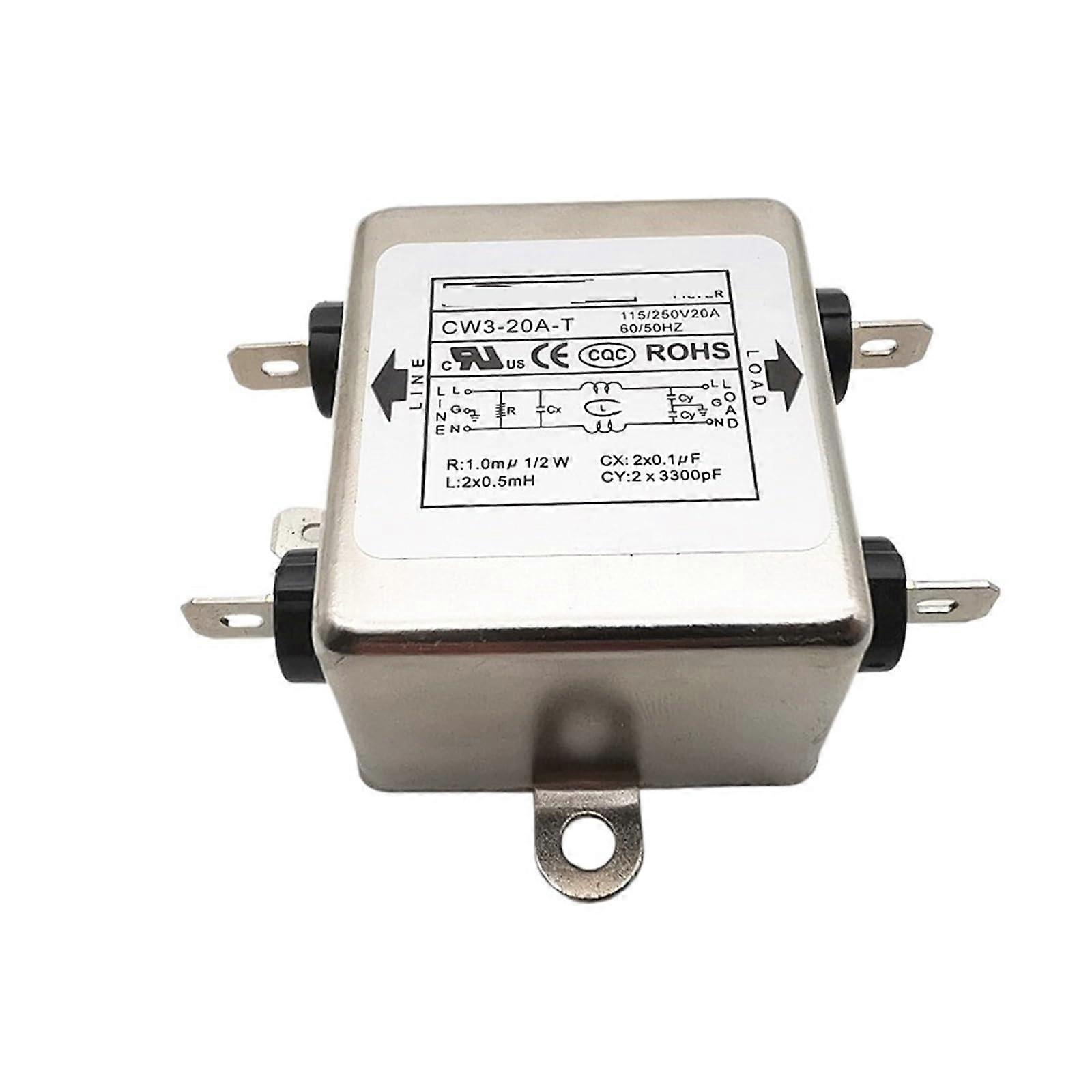 Power Line Noise Filter 220V 20A EMI RFI Suppression for Industrial Equipment