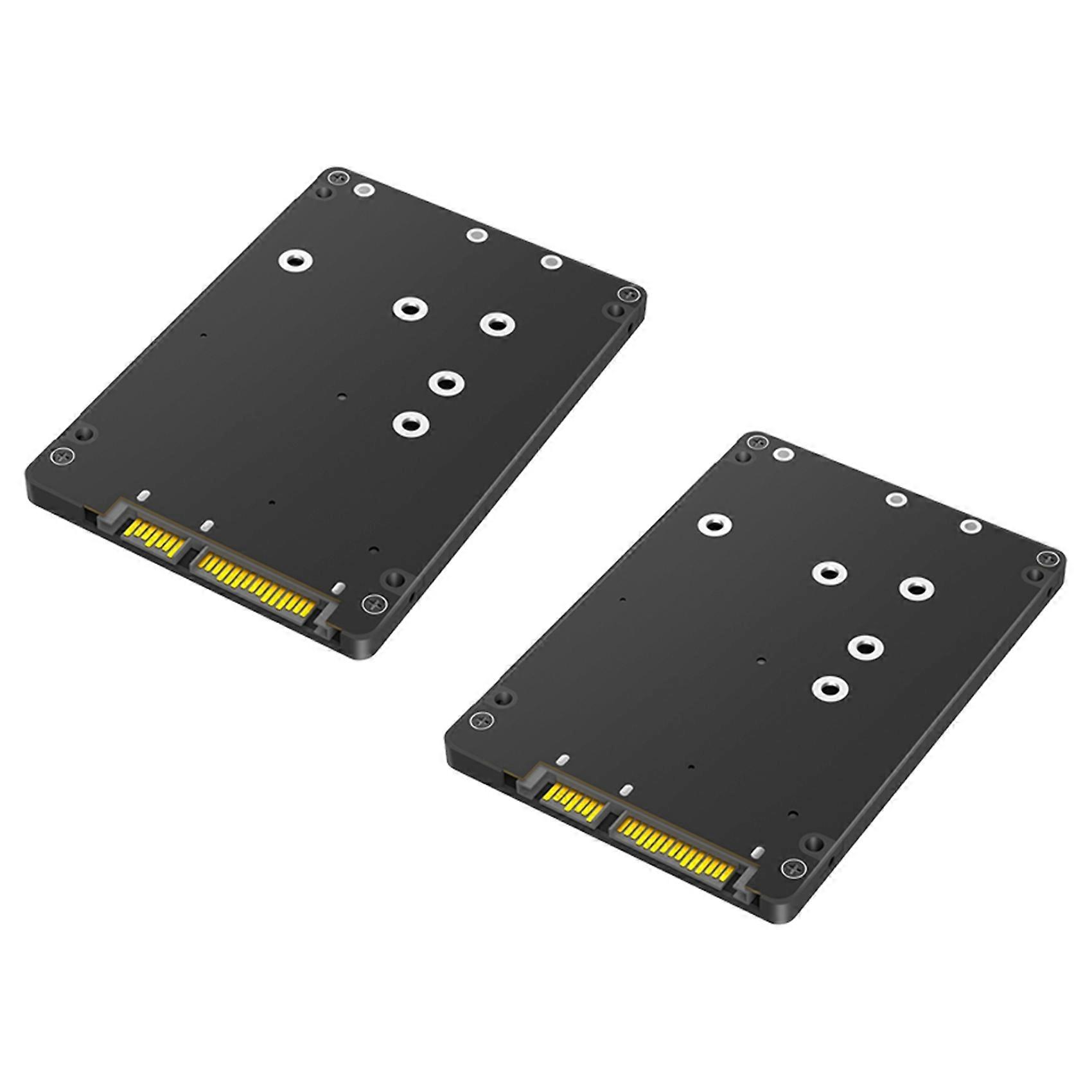 2X 2 in 1 Combine M.2 NGFF Key B & MSATA SSD to 2.5 SATA3 Adapter with Plastic Enclosure SSD Case Box