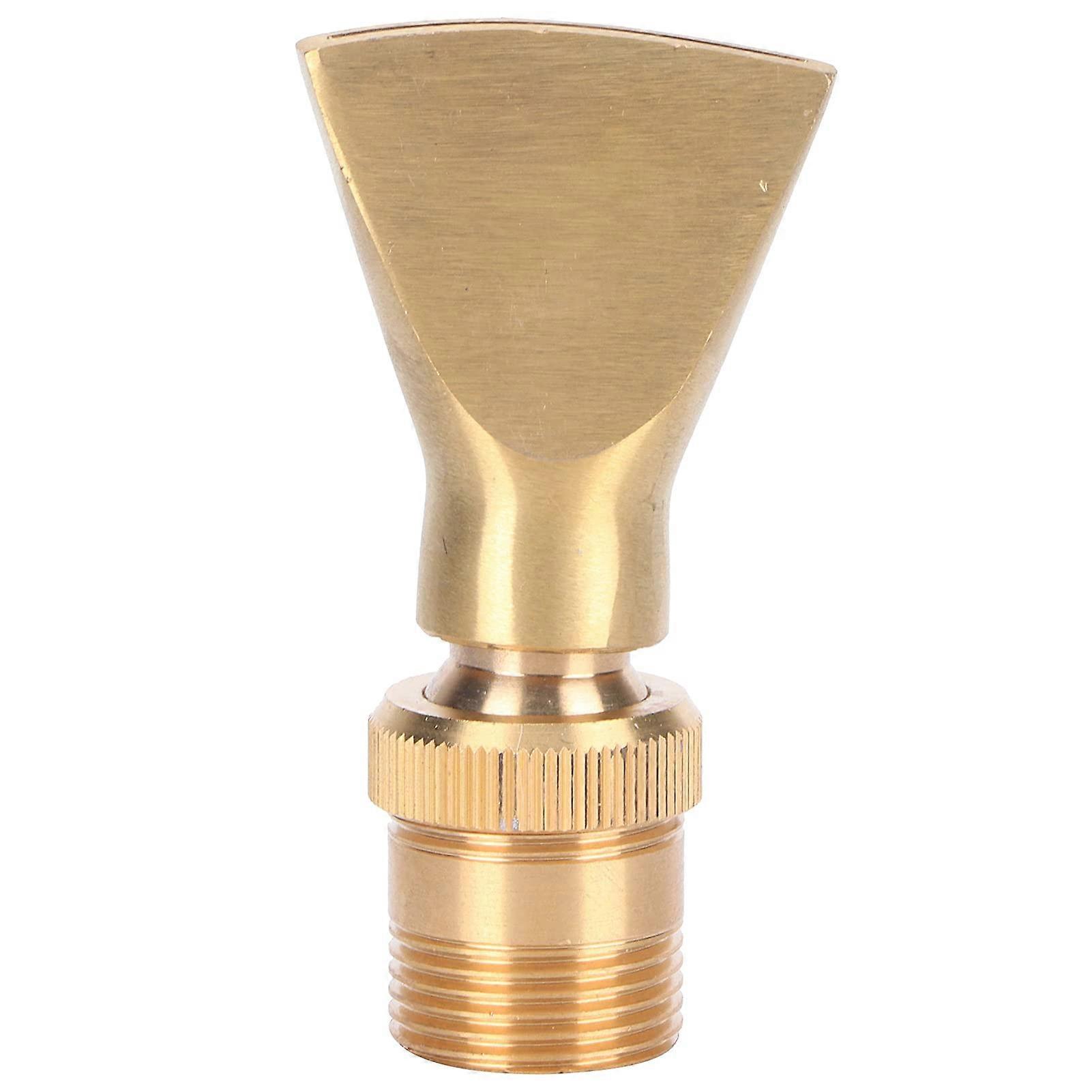 Brass Fan Jet Fountain Nozzle Adjustable Spray Angle for Garden Pond Elegant Water Display (4pt Inner + 6pt Outer Thread)
