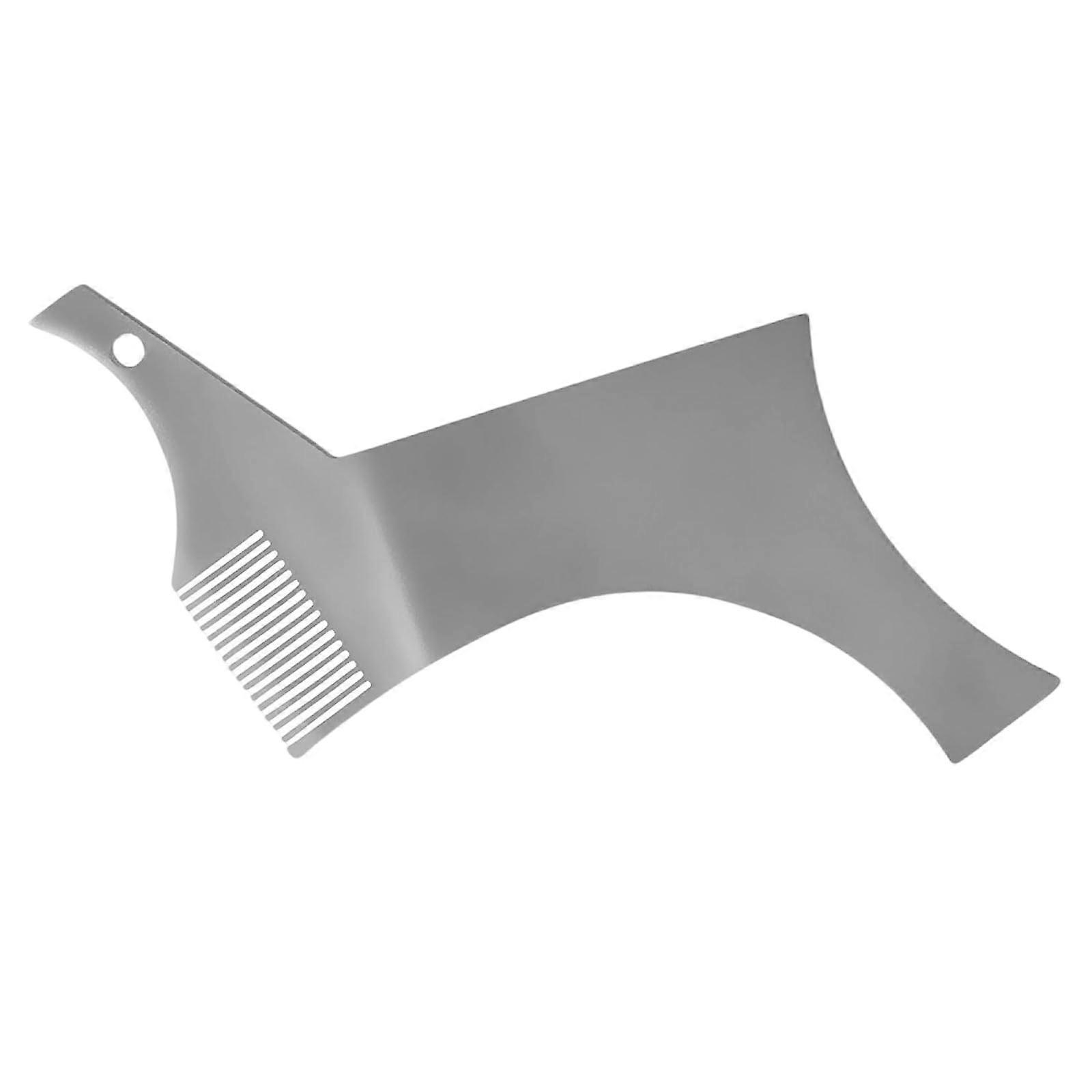 Beard Shaping Tool Stainless Steel Comb for Precise Grooming and Trimming Template for Men