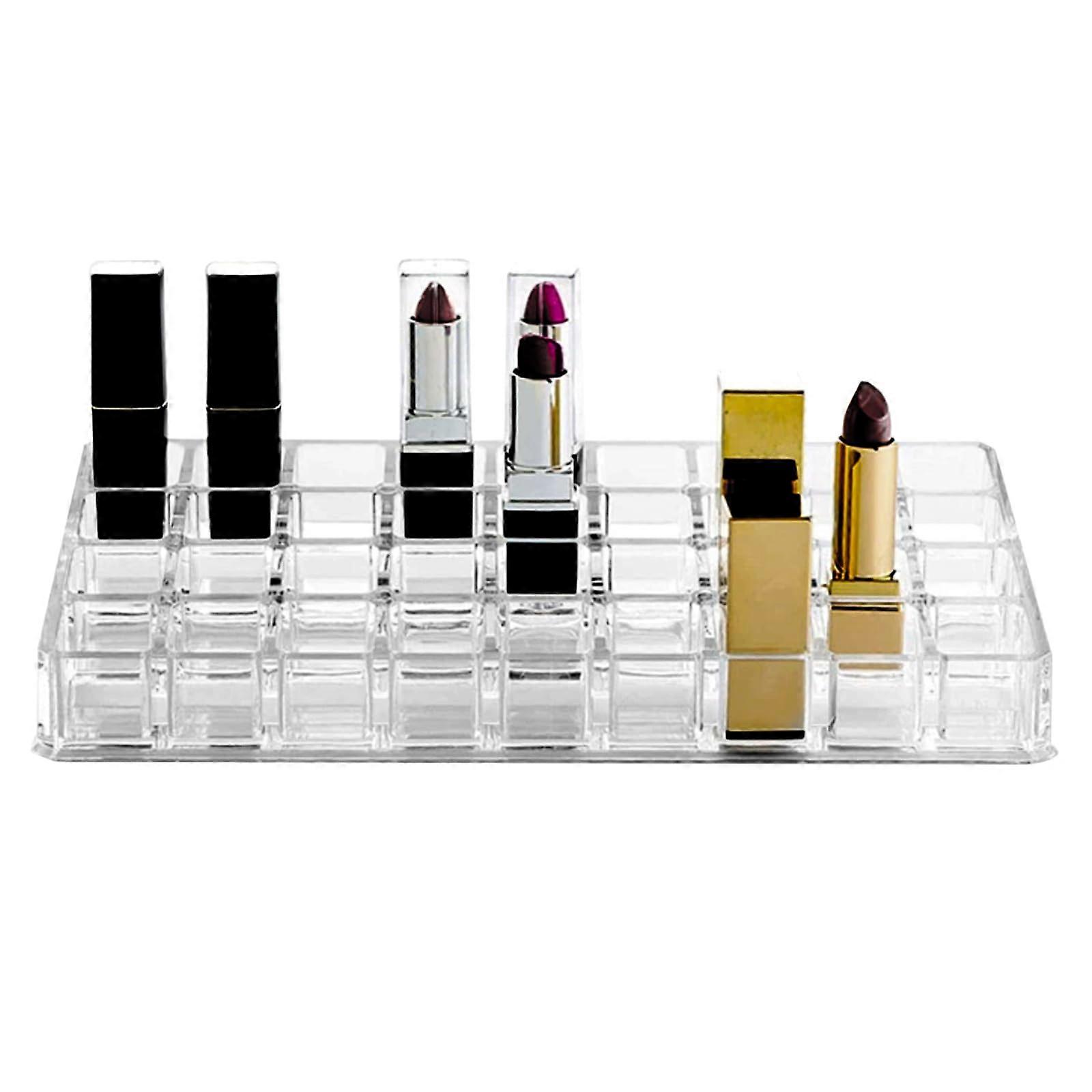 36 Slot Acrylic Lipstick Organizer Clear Large Capacity Storage Box for Vanity and Drawer