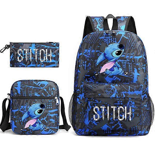 Lilo & Stitch Backpack Set School Bag. .- Perfect Lightning blue