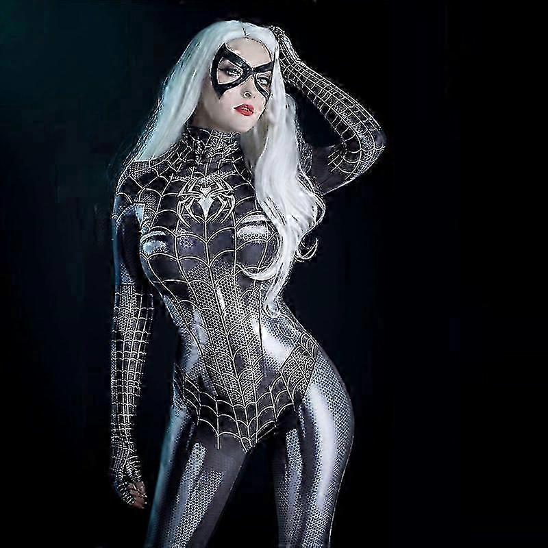 Women Cosplay Costume Spider-man/venom Role Play Suit One-piece Jumpsuits For Halloween New _ww