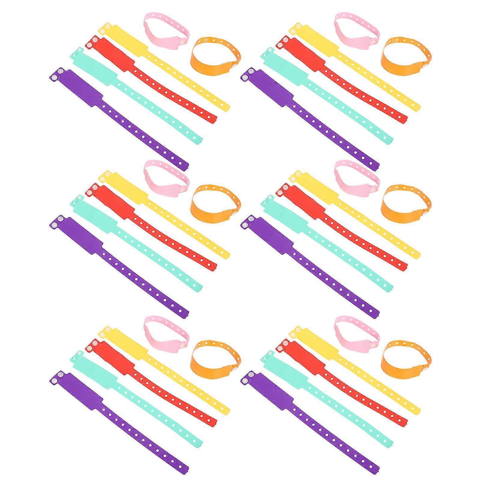 Assorted Color Waterproof Wristbands for Hospitals Soft Comfortable Adjustable PVC