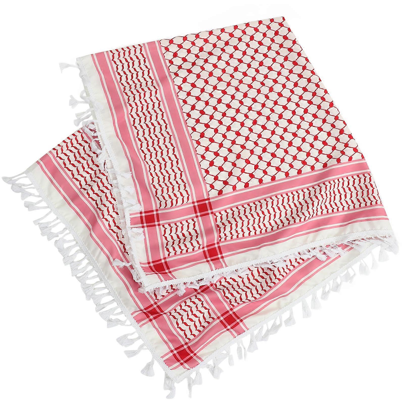 Outdoor Arab Head Wrap Scarf for Men Red Polyester