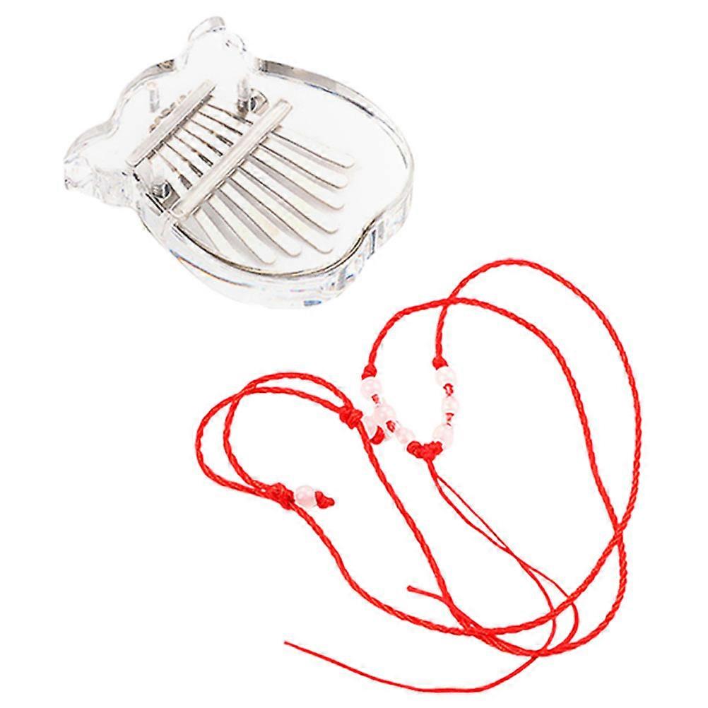 Beginner Mini Kalimba Acrylic 8 Keys Thumb Piano Transparent 2Pcs