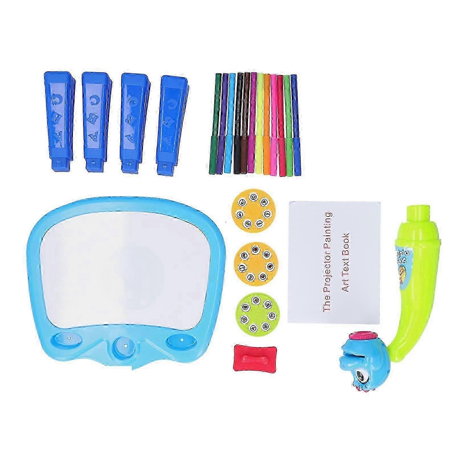 Multi-Functional Kids LED Drawing Table Projector Painting Board Educational Toy (Blue)