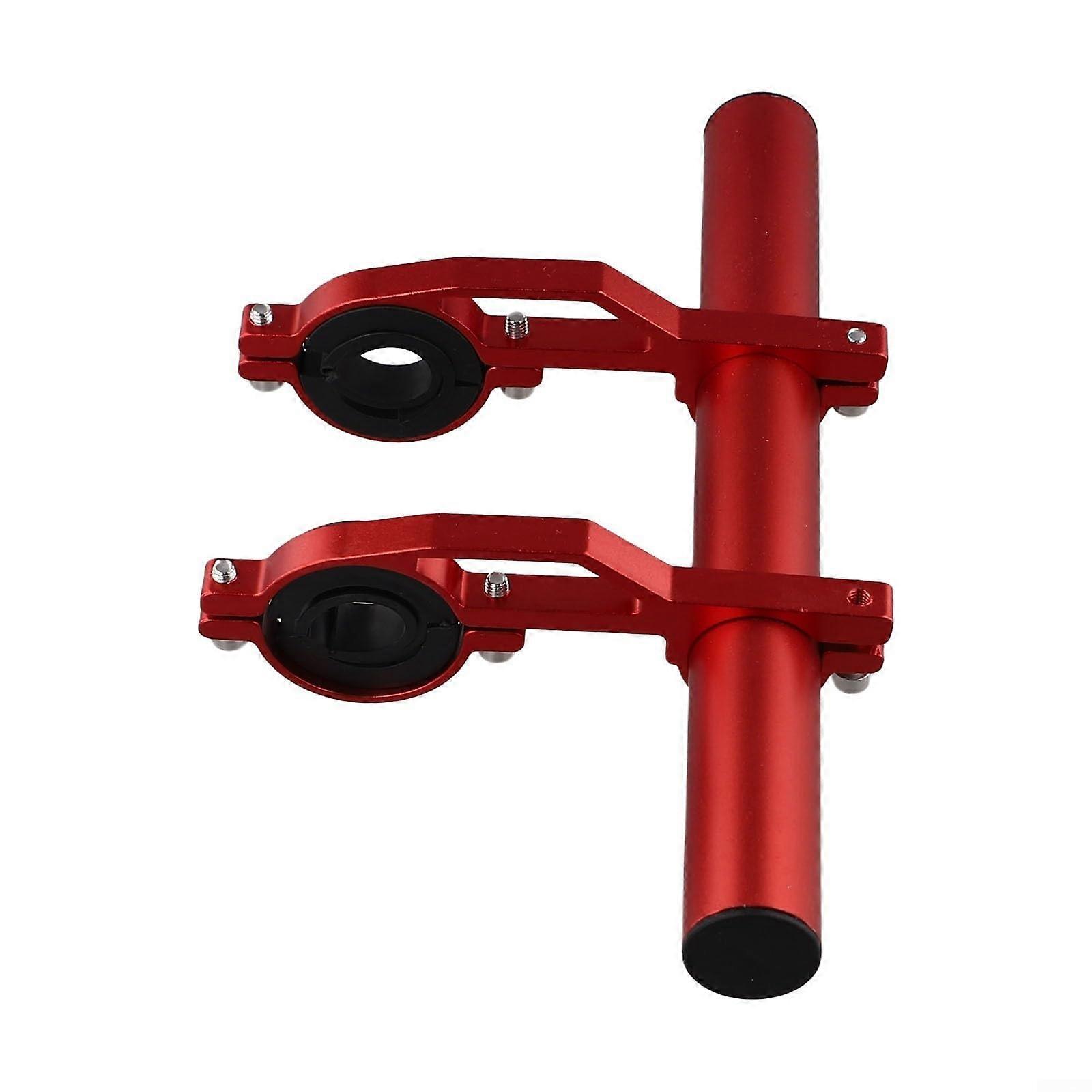 Aluminum Alloy Bike Handlebar Extender 200mm Red with Extra Mounting Space for Lights and Phone