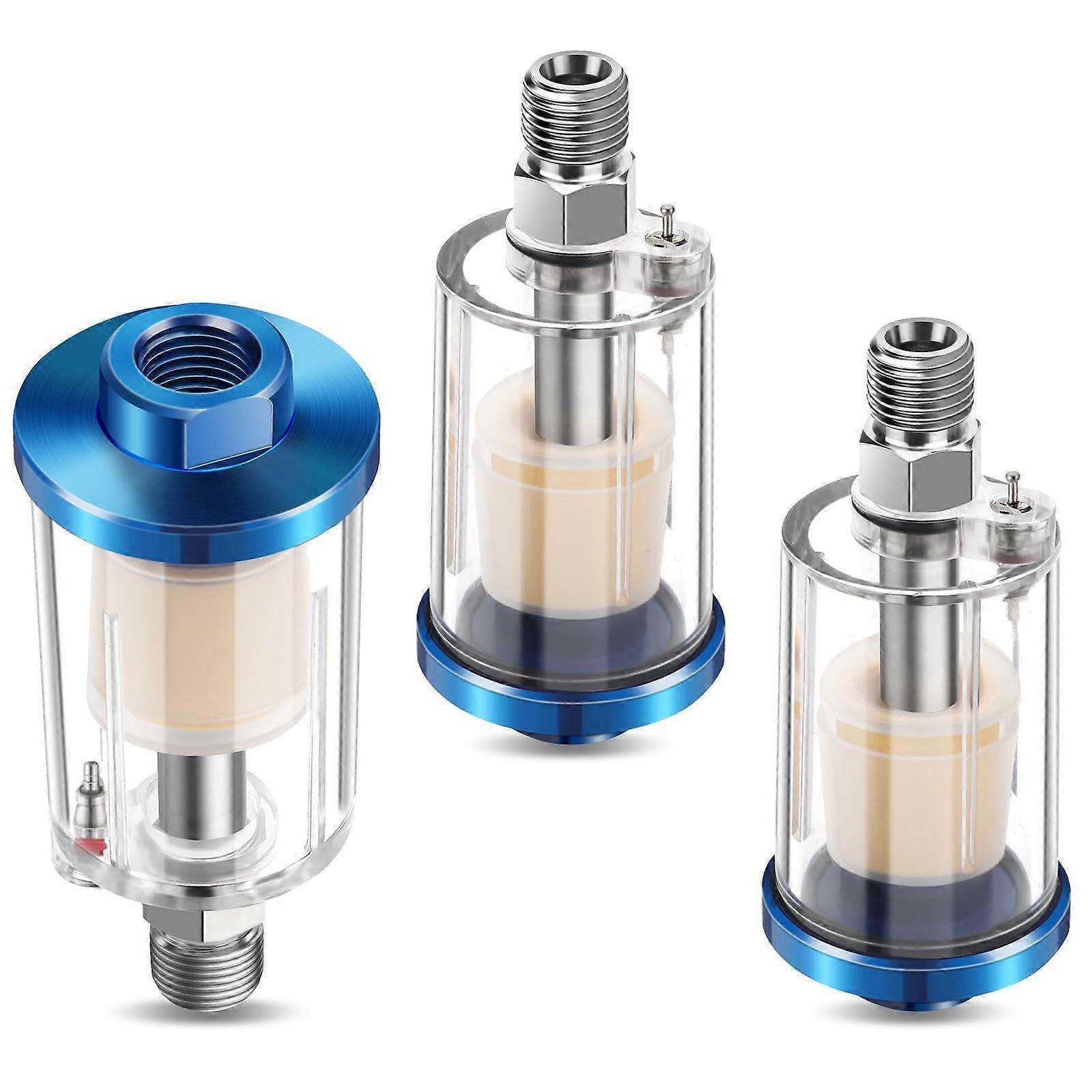3PCS Air Compressor Water Oil Separators 1/4' NPT Inline Airbrush Moisture Filter 90 PSI