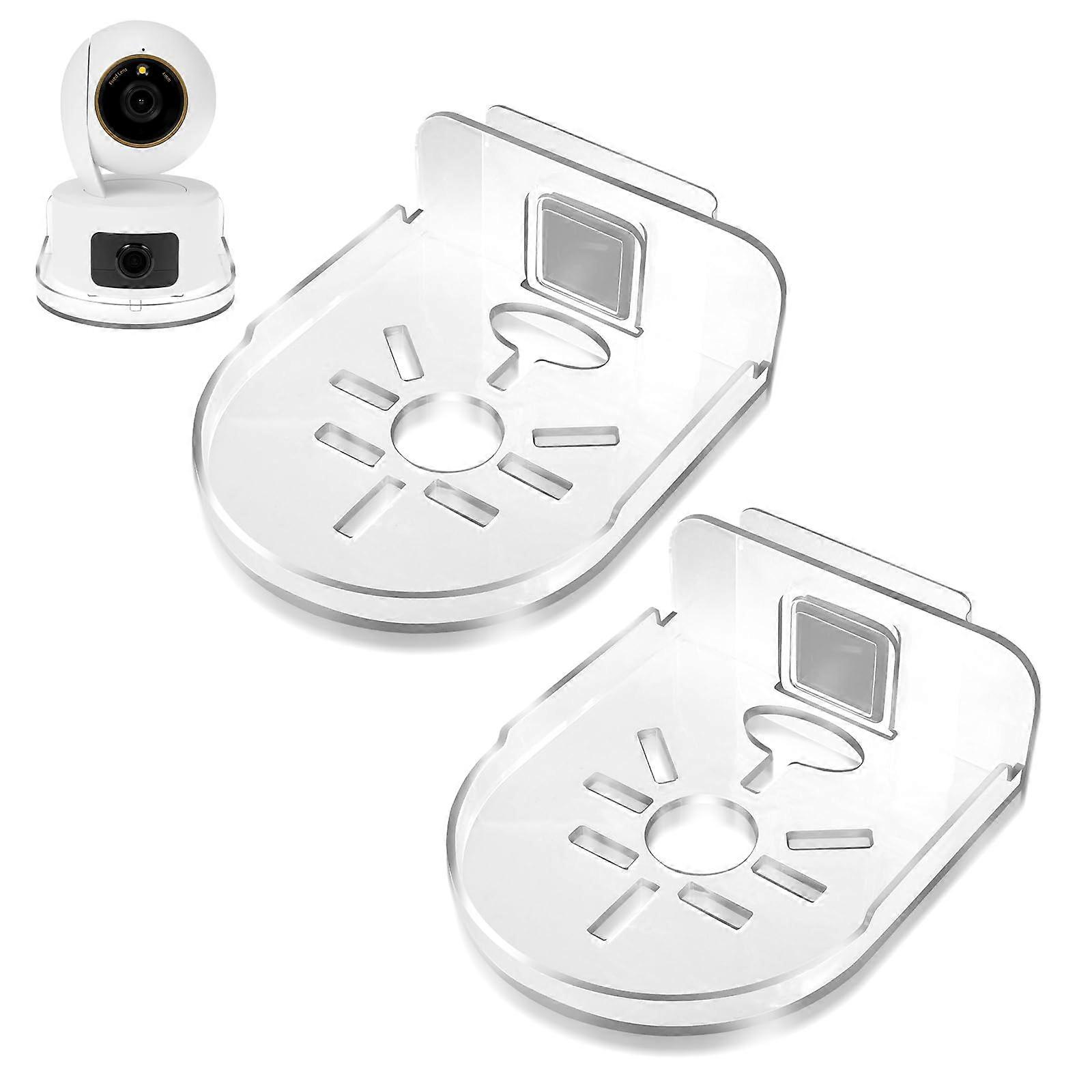 2 Pack Clear Acrylic Wall Shelf for Security Camera and Baby Monitor, NoDrill Adhesive Mount