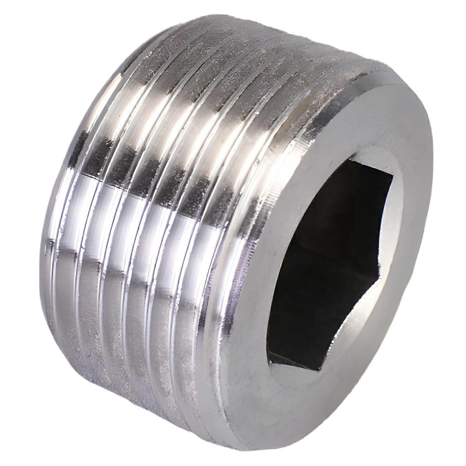 Stainless Steel Hexagonal Conduit Plugs 50Pack, 1/4Inch NPT Threaded, DN8, 2Point Dimension, Rust Protection