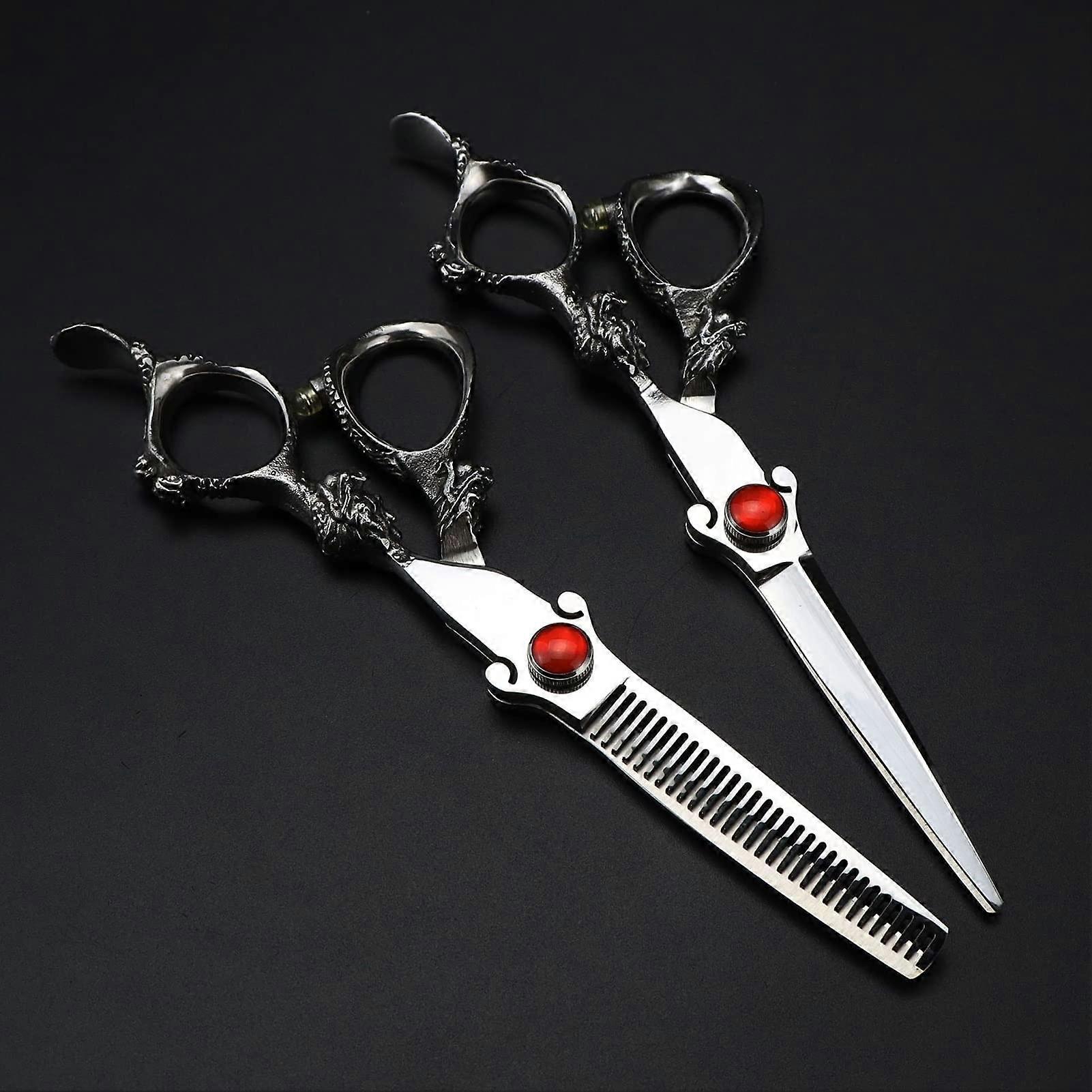 Professional Hair Cutting Scissors 6 Inch Sharp Blades Ergonomic Dragon Handle for Salon and Home