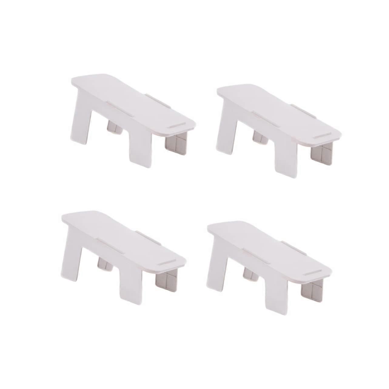 4Pcs White Double Layer Shoe Storage Rack Space Saving Organizer for Canvas Shoes and Sandals