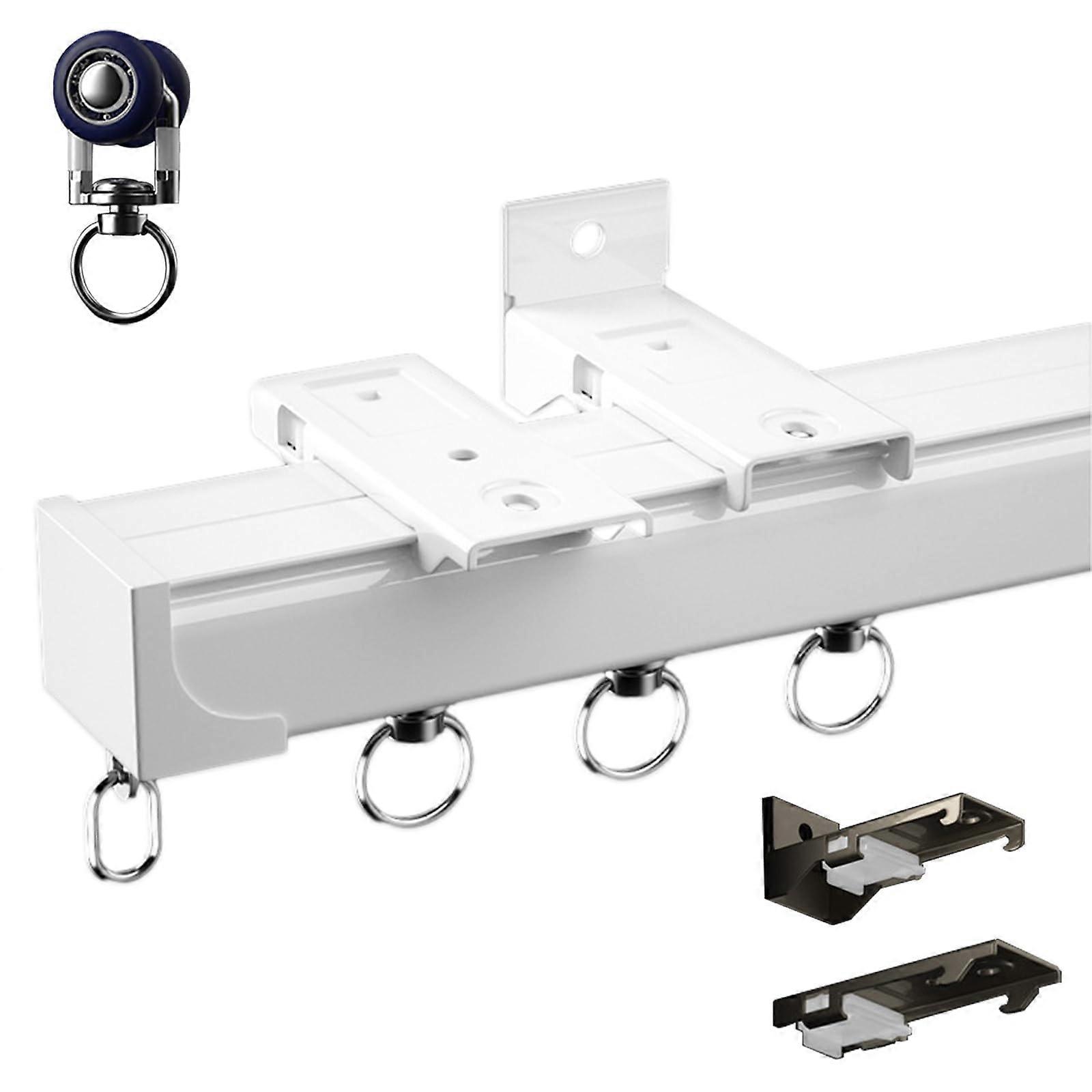 Heavy Duty Ceiling Curtain Track Aluminum Rail for Sliding Curtains Room Divider with Hooks