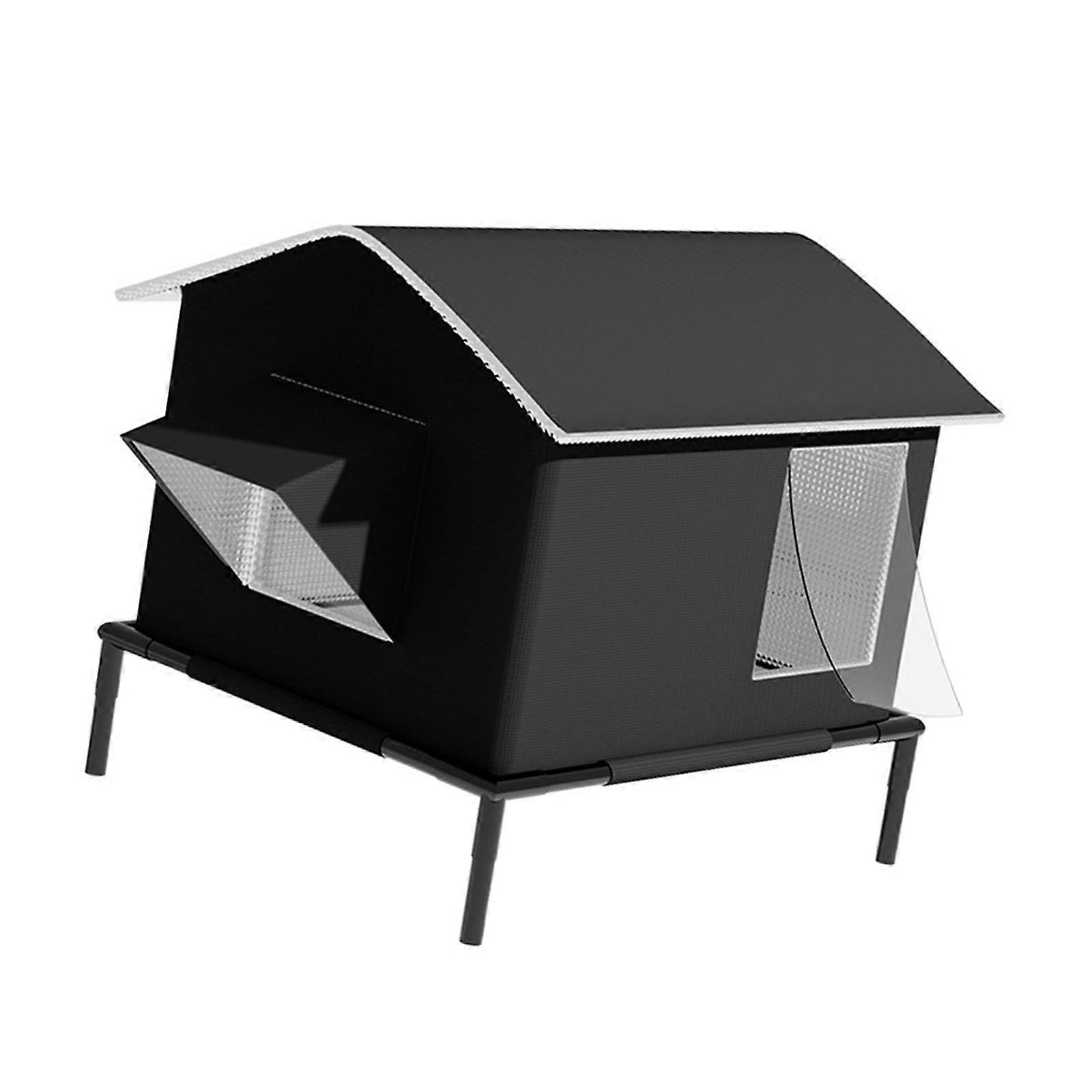 Insulated Constant Puss Bed Highlighting Black Stand For Secure Placement Simple Assemble Capacious Interior Tomcatties  Small