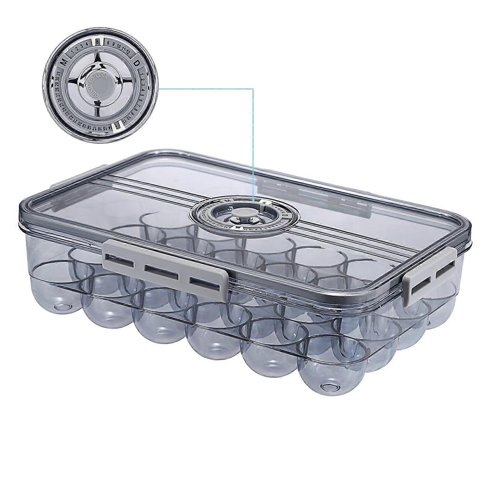 Egg Holder for Refrigerator with Lid, 24 Eggs Large Capacity Stackable BPA  Organizer Tray