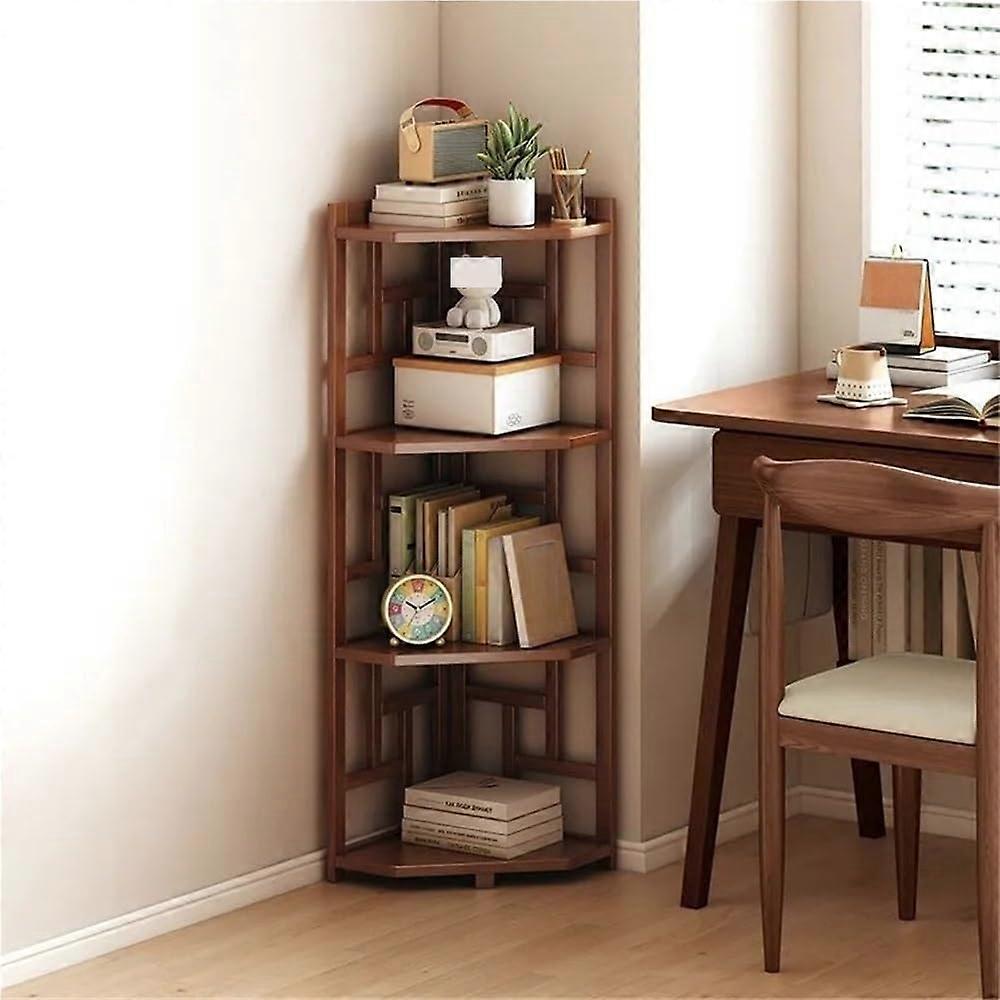 Corner Bookshelf Bamboo LShaped SpaceSaving Large Storage Unit for Living Room and Study 39.3in
