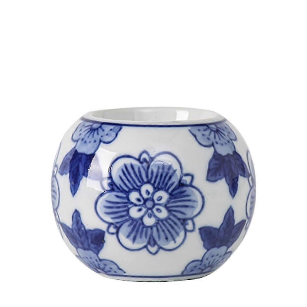Blue and White Chinoiserie Candle Holders Elegant Pattern for Wedding Table Centerpiece Type C